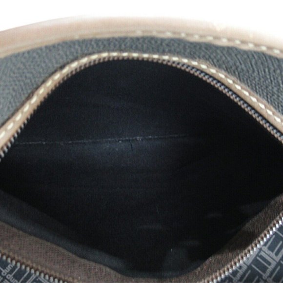 DUNHILL Boston Bag Herringbone Gray Gray PVC x Leather Authentic - Picture 9 of 11